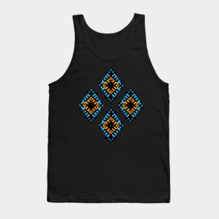 Aztec native geometric pattern tribal style tribal background bold colors mexican design Tank Top